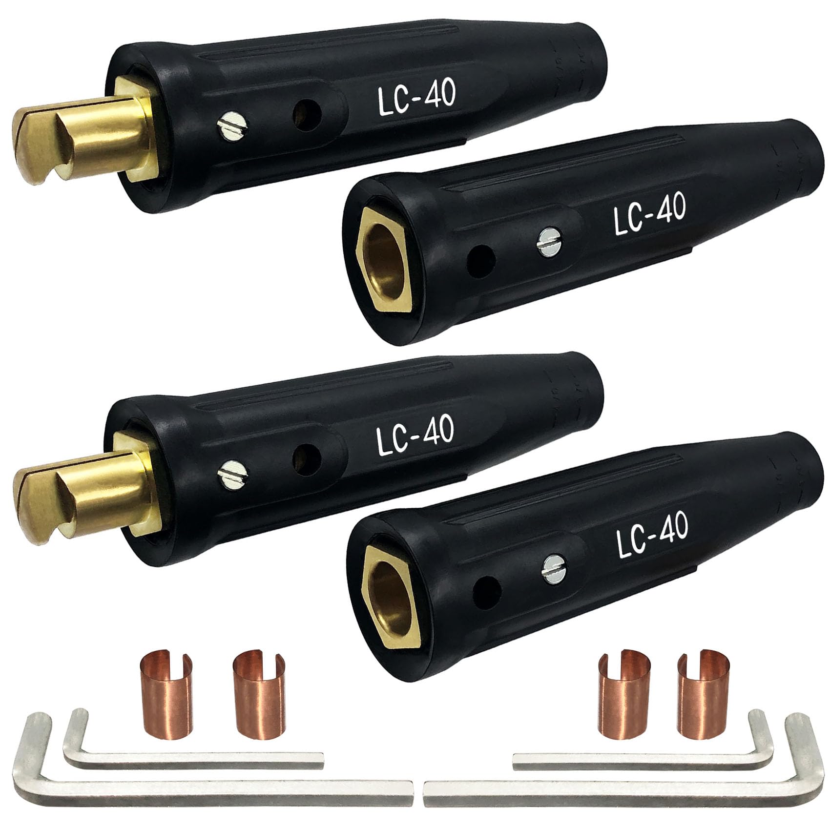 Pidnsrozo LC40 welding lead connector set shows secure cable connections for reliability.