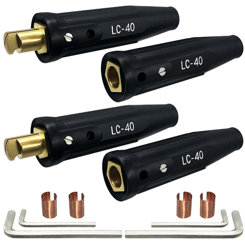 Pidnsrozo LC40 welding lead connector set shows secure cable connections for reliability.