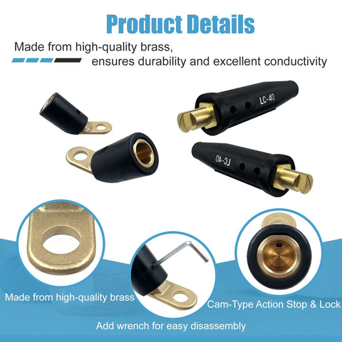Pidnsrozo welding cable assembly kit suitable for 1/0 and 2/0 cables