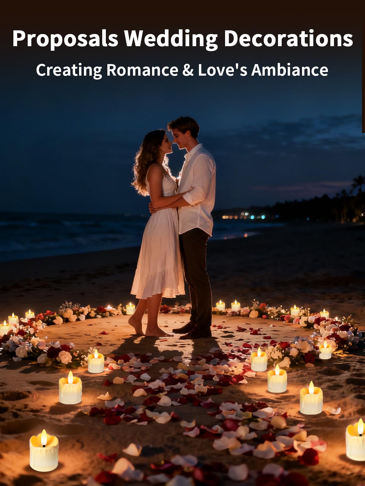PIDZPOW dripping-design flicker candle adds romantic ambiance to celebrations.