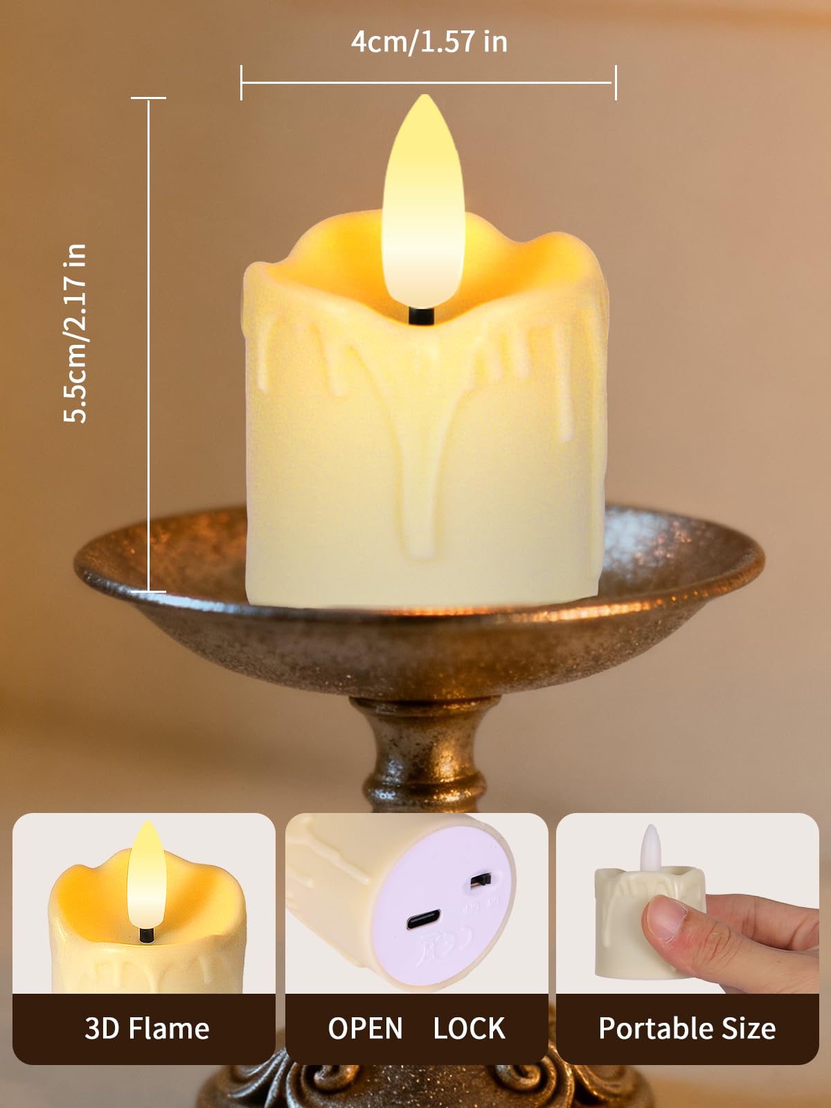 PIDZPOW portable candles ideal for Halloween or Christmas table setups.
