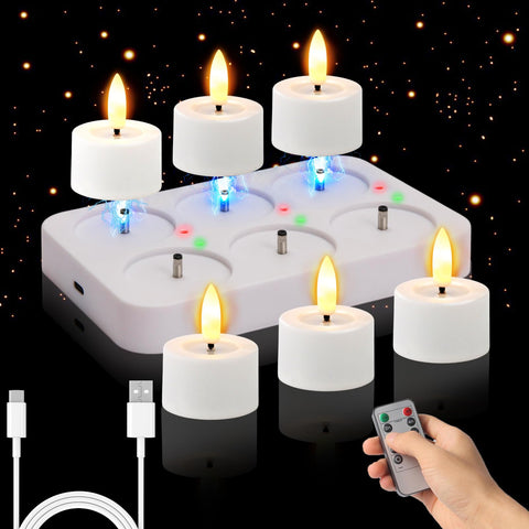 PIDZPOW rechargeable tea light base charging with USB for long-lasting ambience