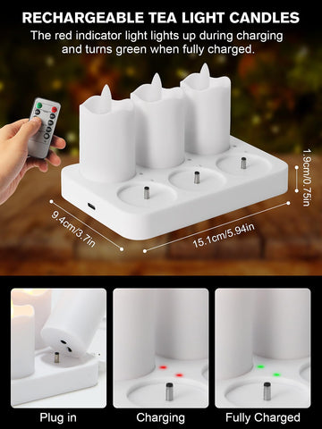 PIDZPOW remote-control tea lights simplify dining lighting setups.
