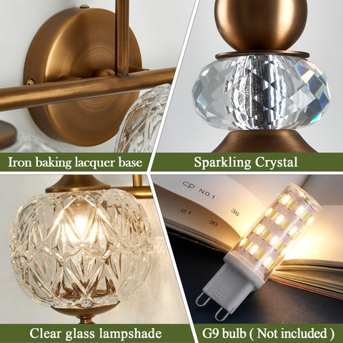 Piepooye glass globe shade provides bright, even illumination for mirrors and countertops.
