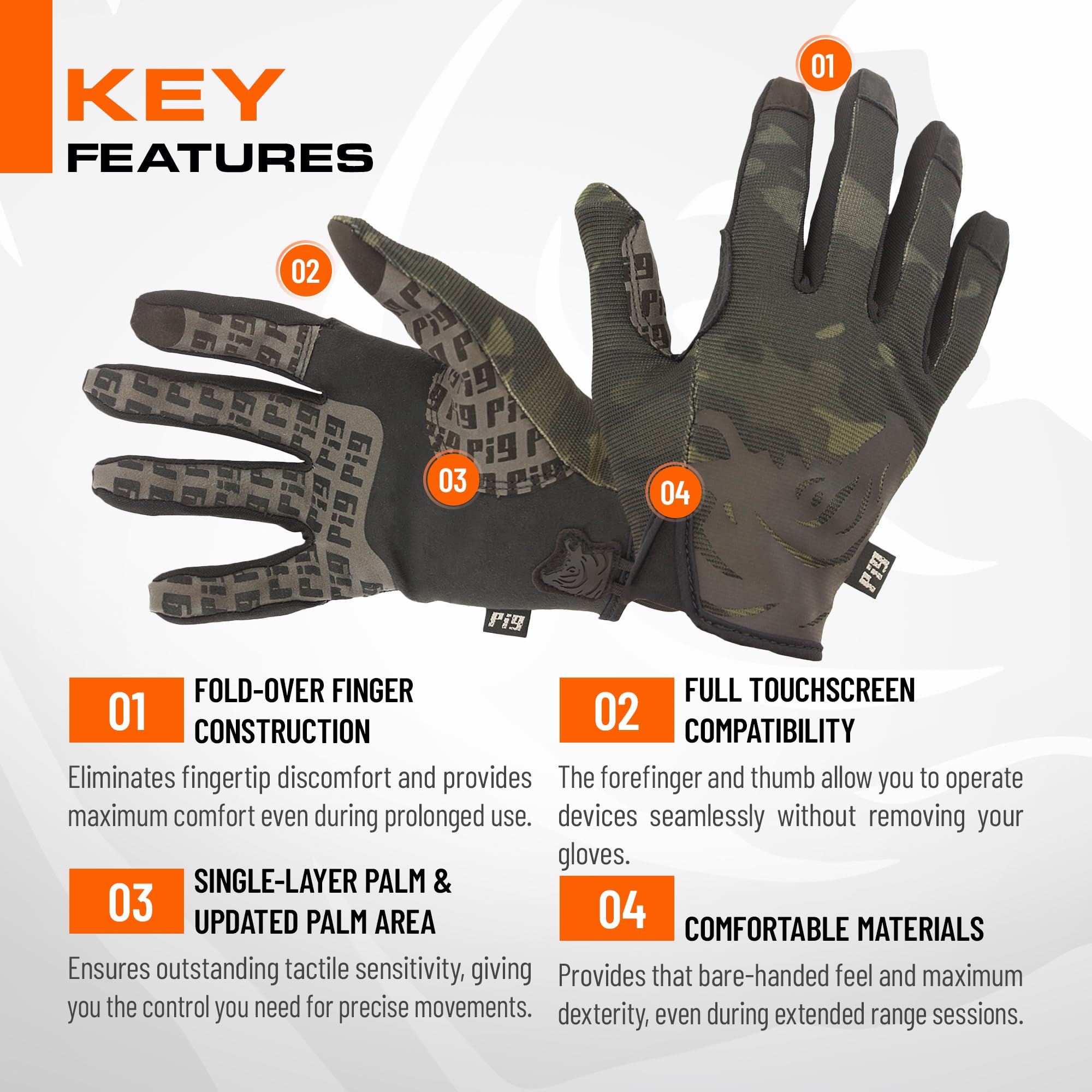 PIG Delta Utility Gloves adjustable closure for secure quick fit