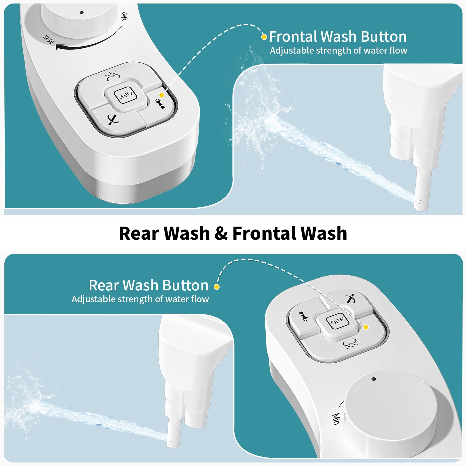 PIKETS adjustable water pressure for personalized wash