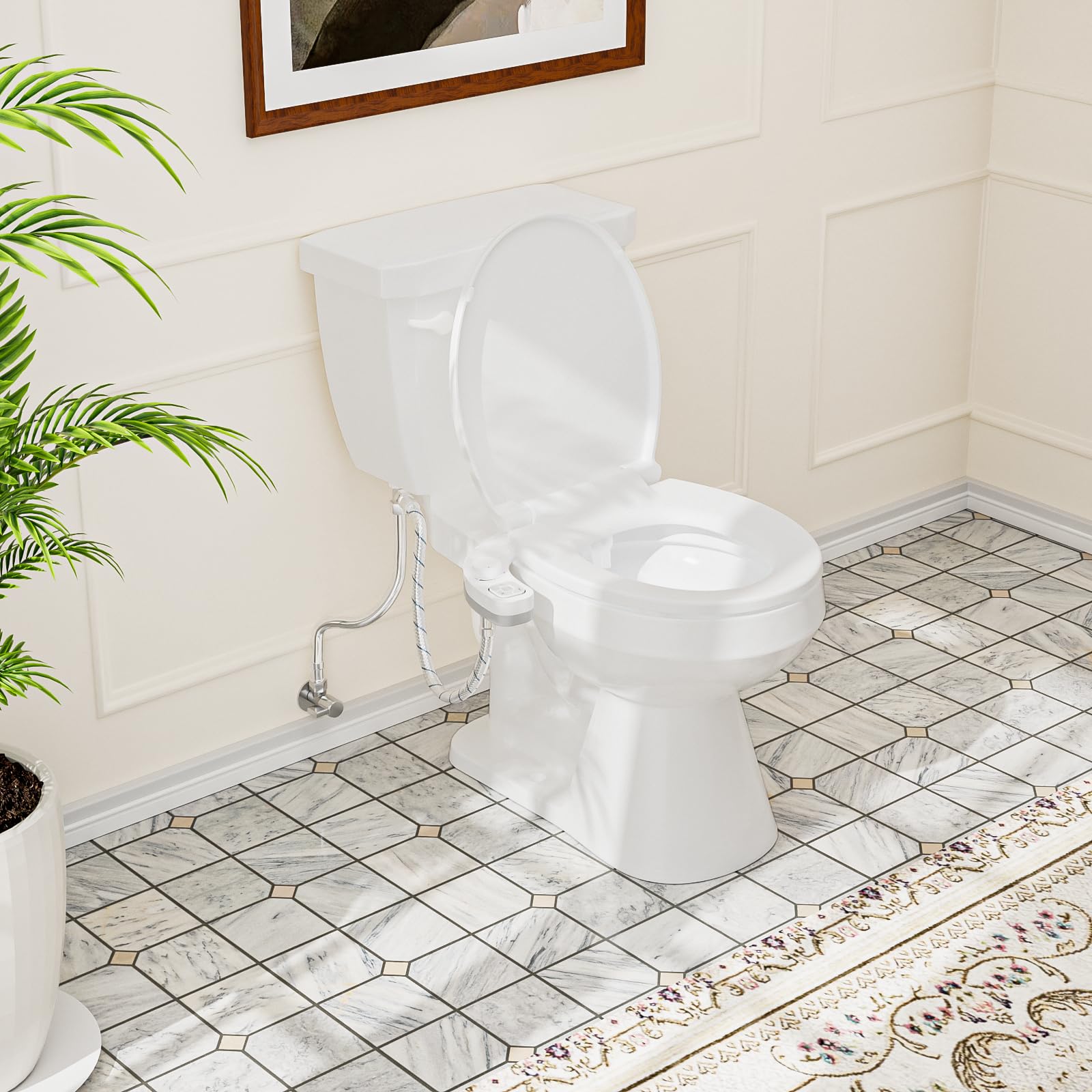 PIKETS white bidet attachment seat blends with modern bathrooms