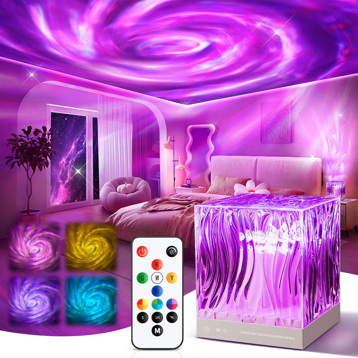 PIKOY Galaxy Projector bedroom 360-degree illumination for immersive ceiling stars