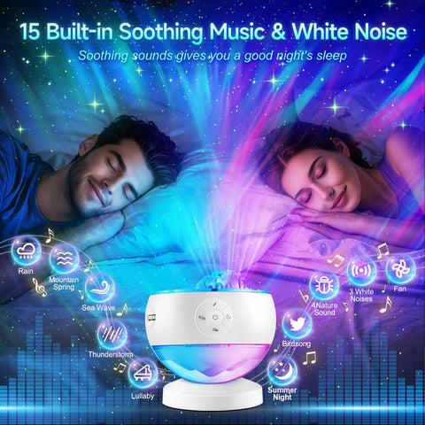 Pikoy moon and star patterns illuminate the ceiling with gentle glow.