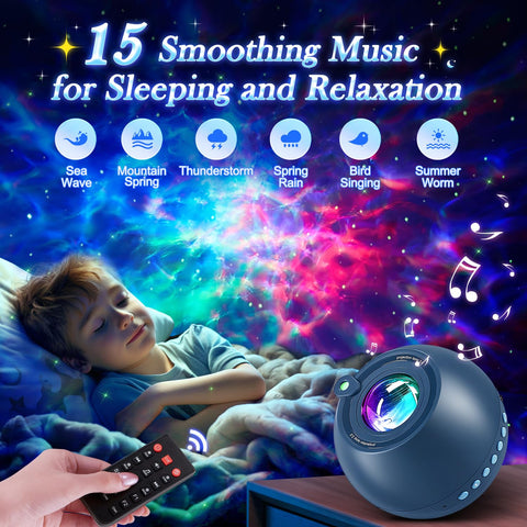 PIKOY nebula projector and Bluetooth speaker for ambient music.