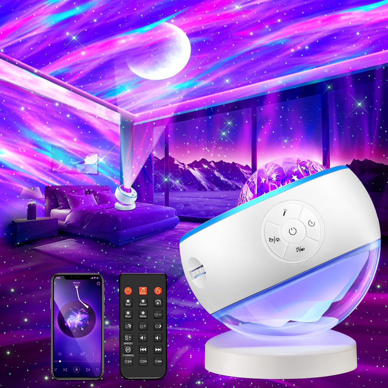 Pikoy remote control provides easy access to brightness, colors, and angles.