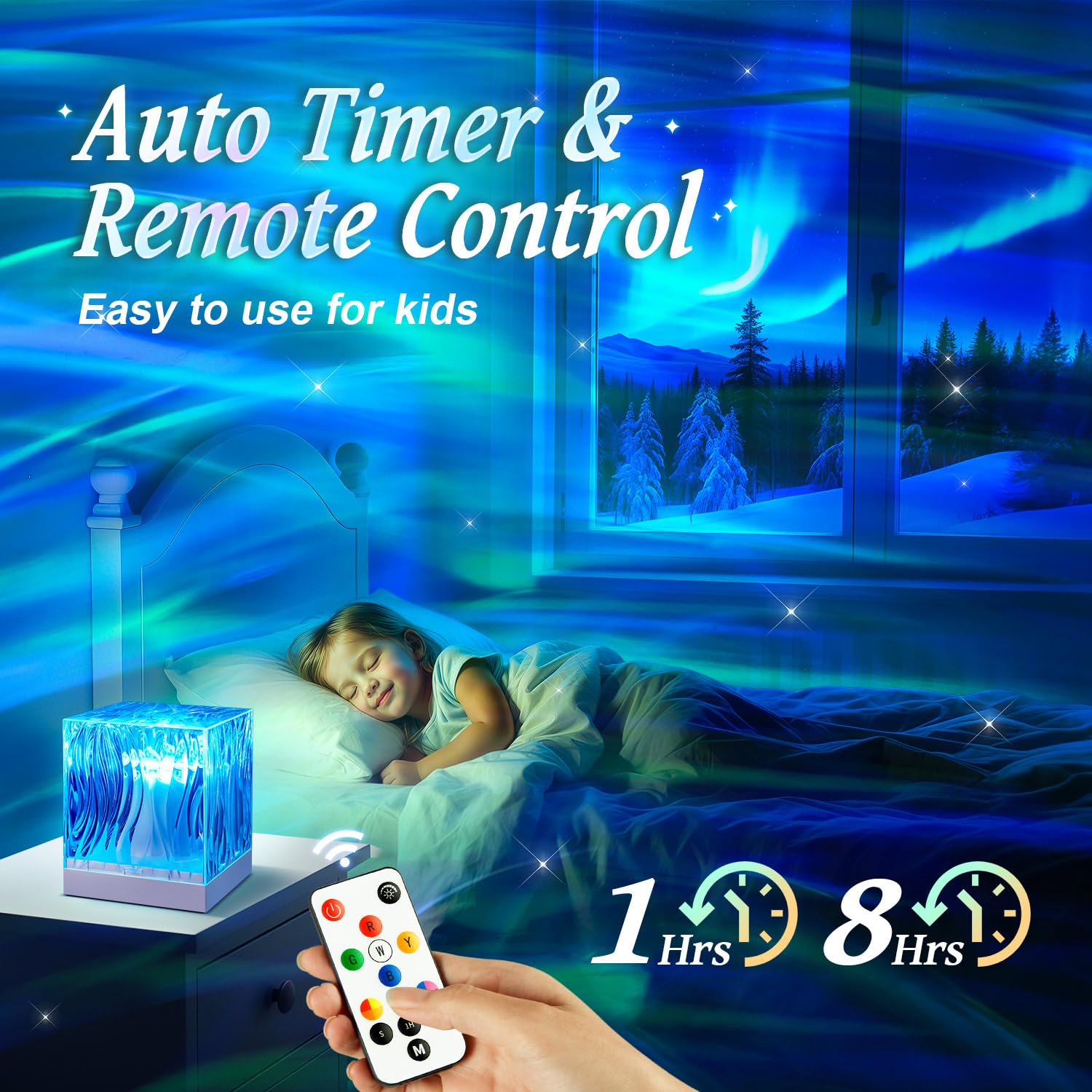 PIKOY Remote-Control Night Light adjusts colors and brightness from bed