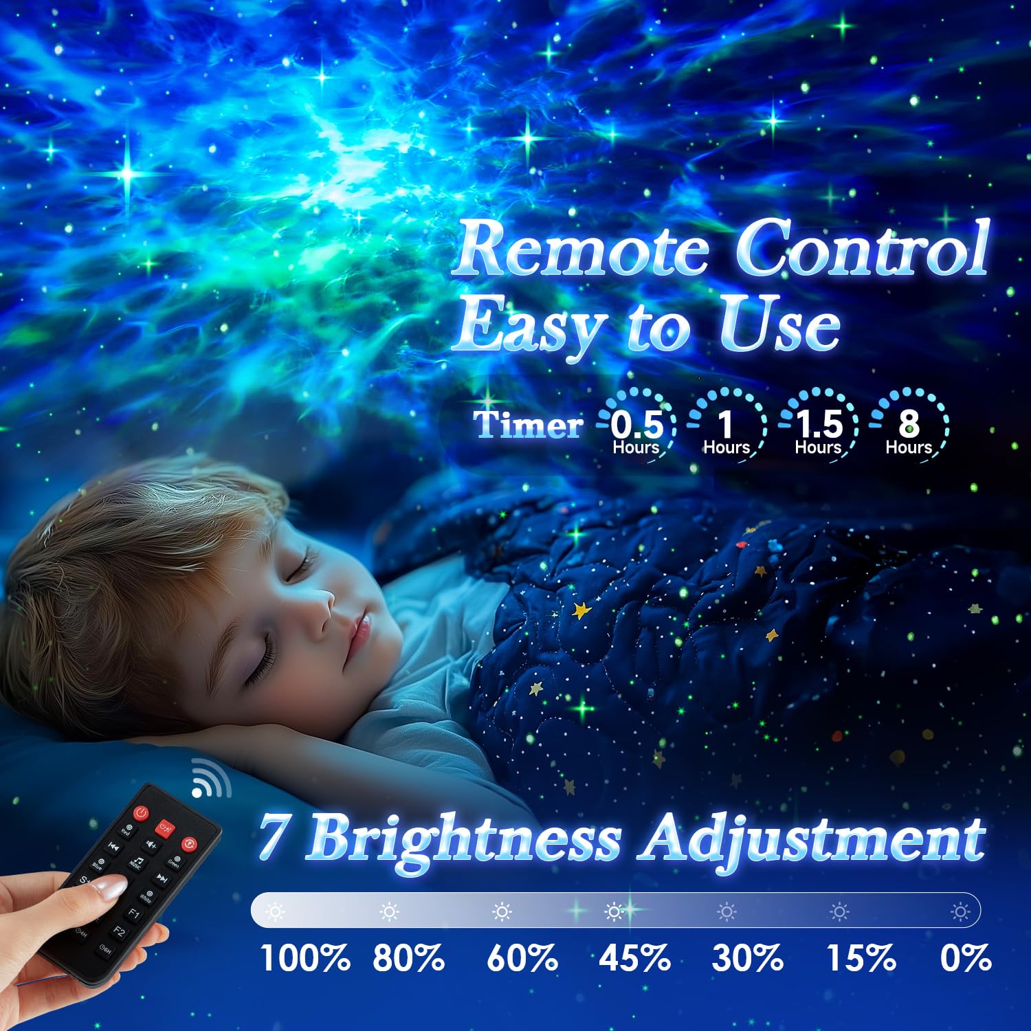 PIKOY space galaxy bedroom decor projector enhances room ambiance.