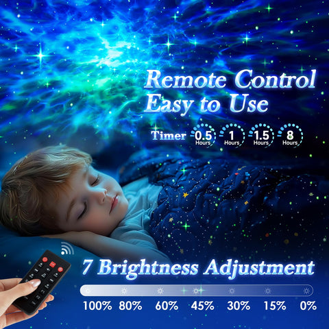 PIKOY space galaxy bedroom decor projector enhances room ambiance.