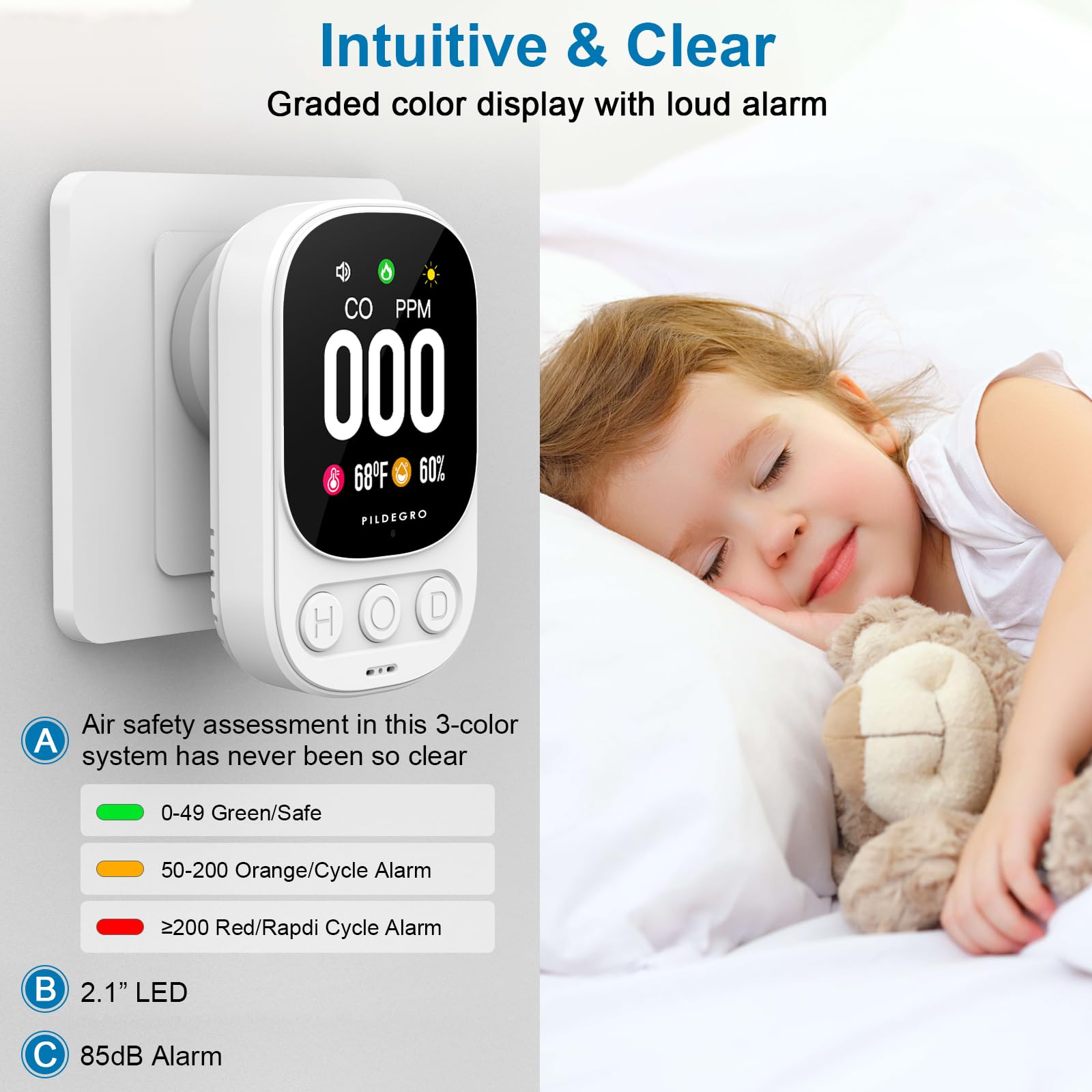 Pildegro temperature and humidity sensor display for indoor climate awareness.
