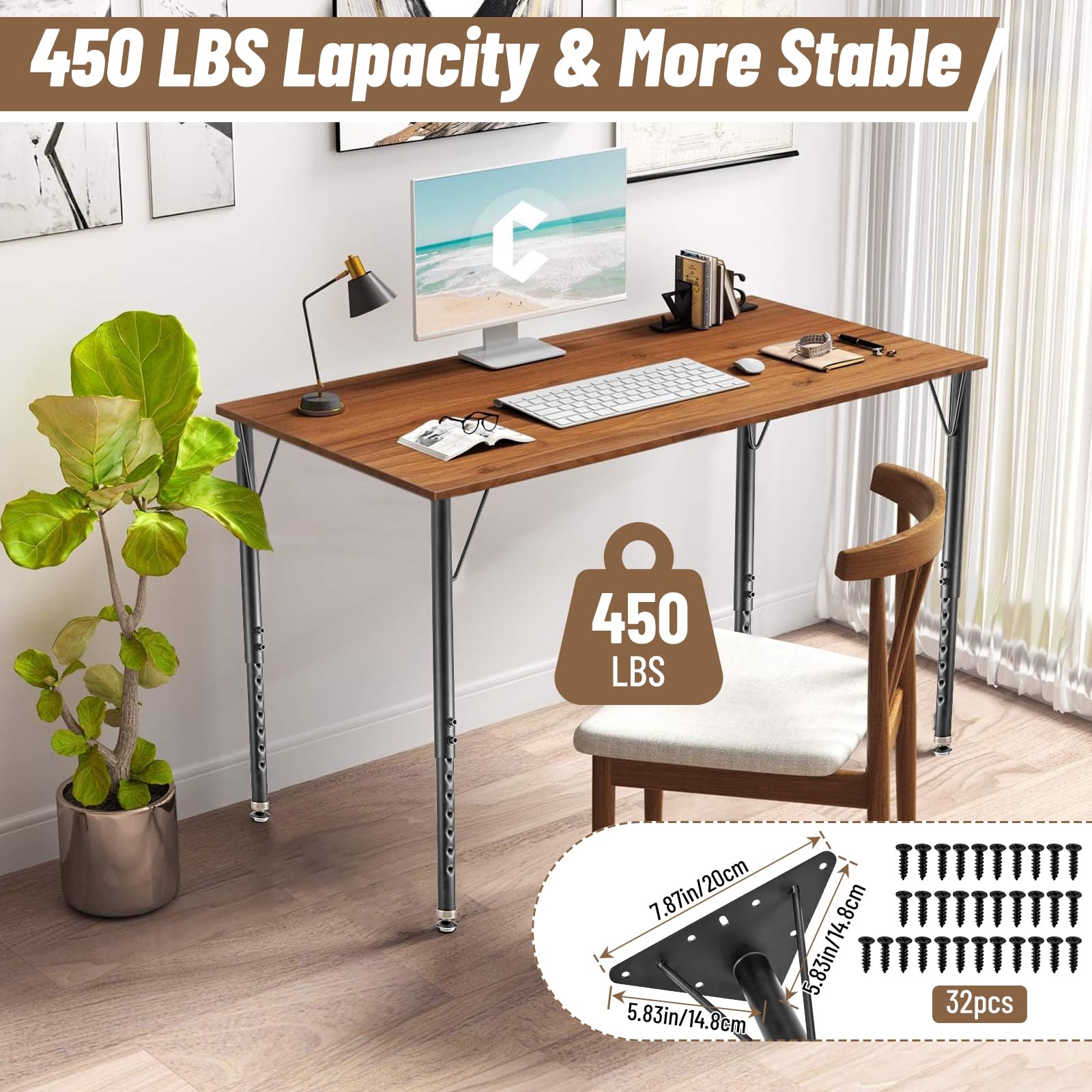 Pilida heavy-duty steel legs provide solid support for desks and workbenches.