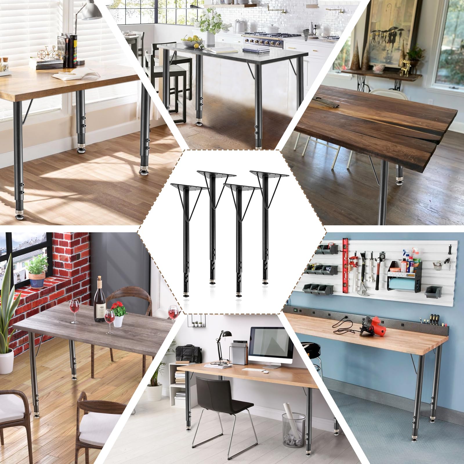 Pilida universal mounting plates enable easy installation on multiple tabletops.