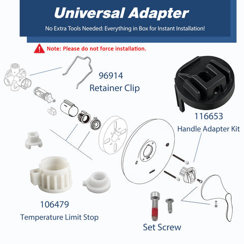 PILISPARK Moen compatibility banner indicates broad valve model support.