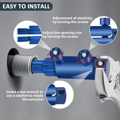 PILISPARK kit demonstrating removal of a broken pipe thread.