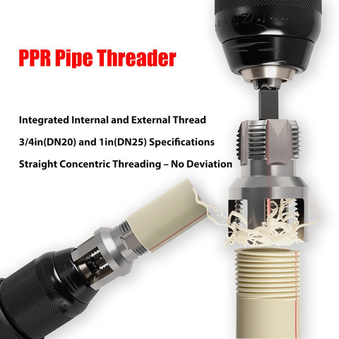 PILISPARK threader tool in use aligning threads on a pipe.