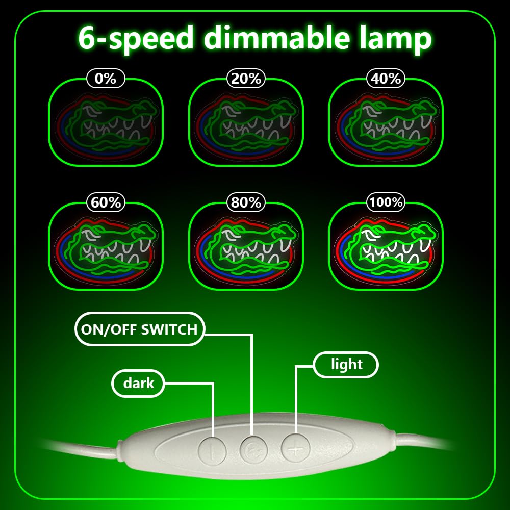 PILOYINDE Florida Gators neon sign in a stylish bedroom setup elevating decor.