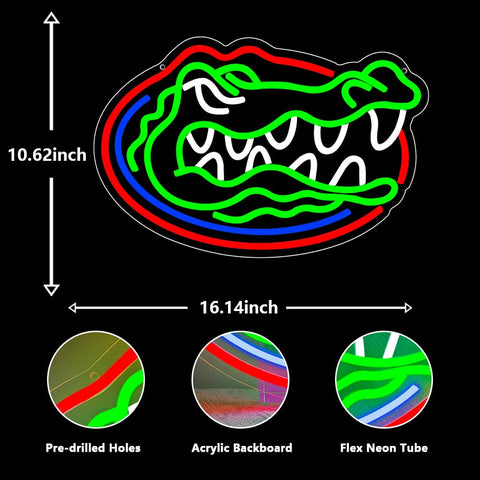 PILOYINDE Florida Gators neon sign LED with wall mount ideal for bedroom ambiance.