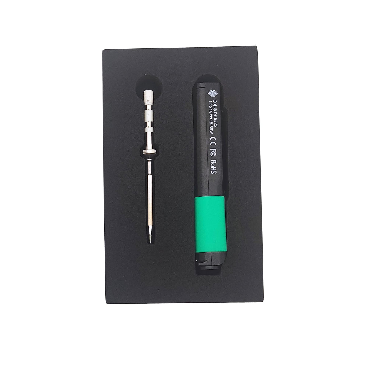 PINE64 Pinecil front view, compact portable design ideal for on-site soldering.