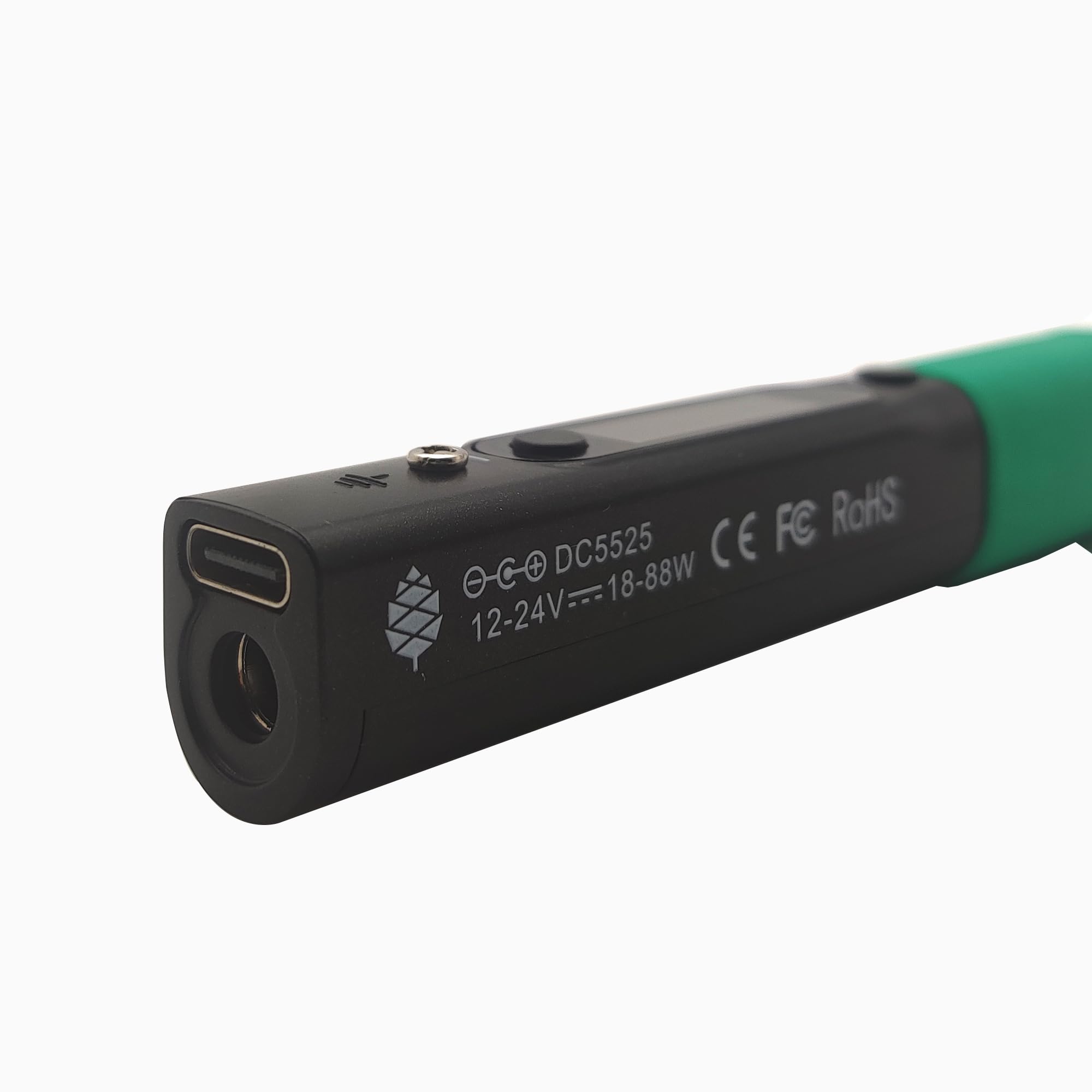 PINE64 Pinecil USB-C port enables PD or QC power on location.