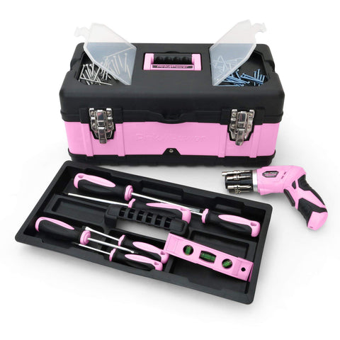 Pink Power double metal latches secure the case during travel.
