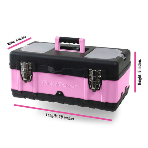 Pink Power smooth plastic bottom protects surfaces during projects.