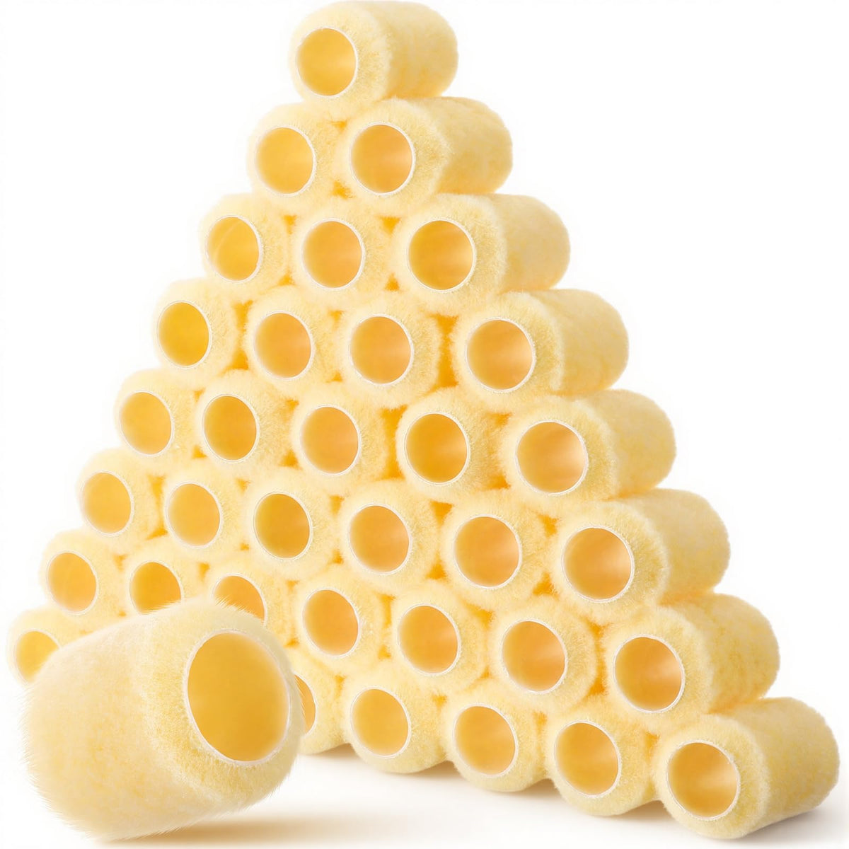 Pinkunn 36pcs 3in roller covers ideal for smooth indoor wall painting.