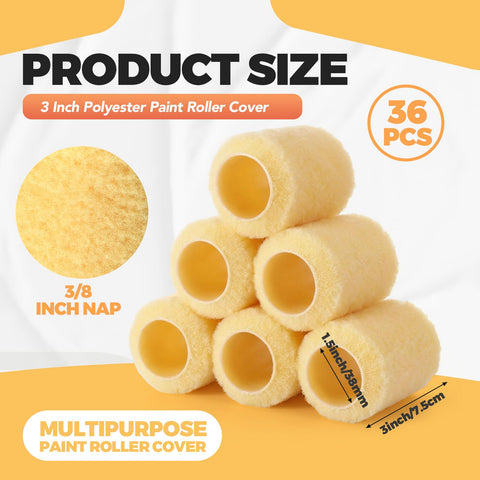 Pinkunn yellow polyester roller covers offer strong paint absorption for quick, even coverage.