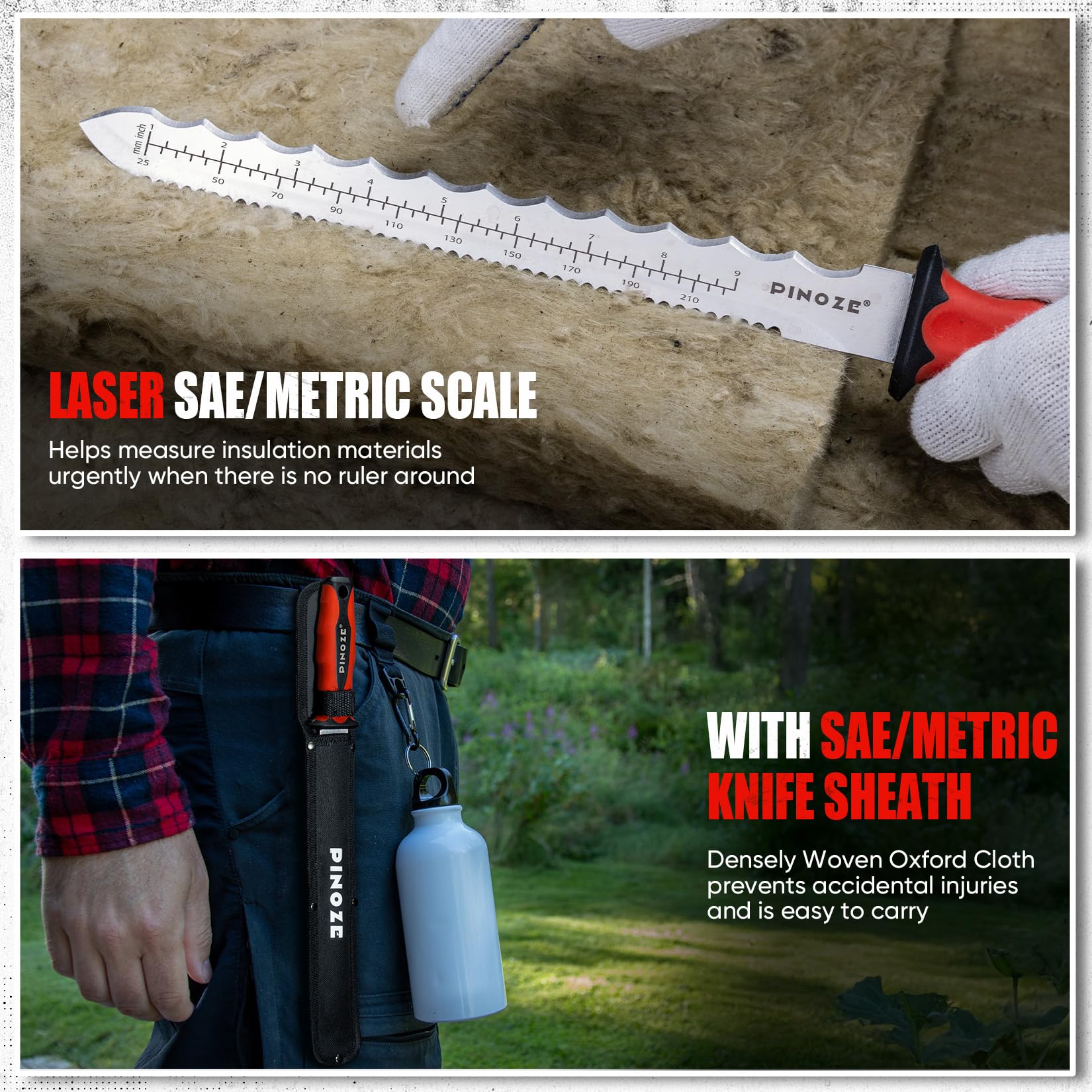 PINOZE safety Oxford sheath protects the blade and aids portability