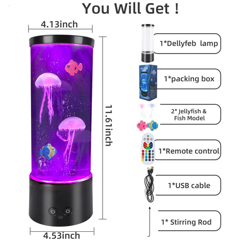 PINPON Jellyfish Lamp showing four lighting modes for customizable ambience