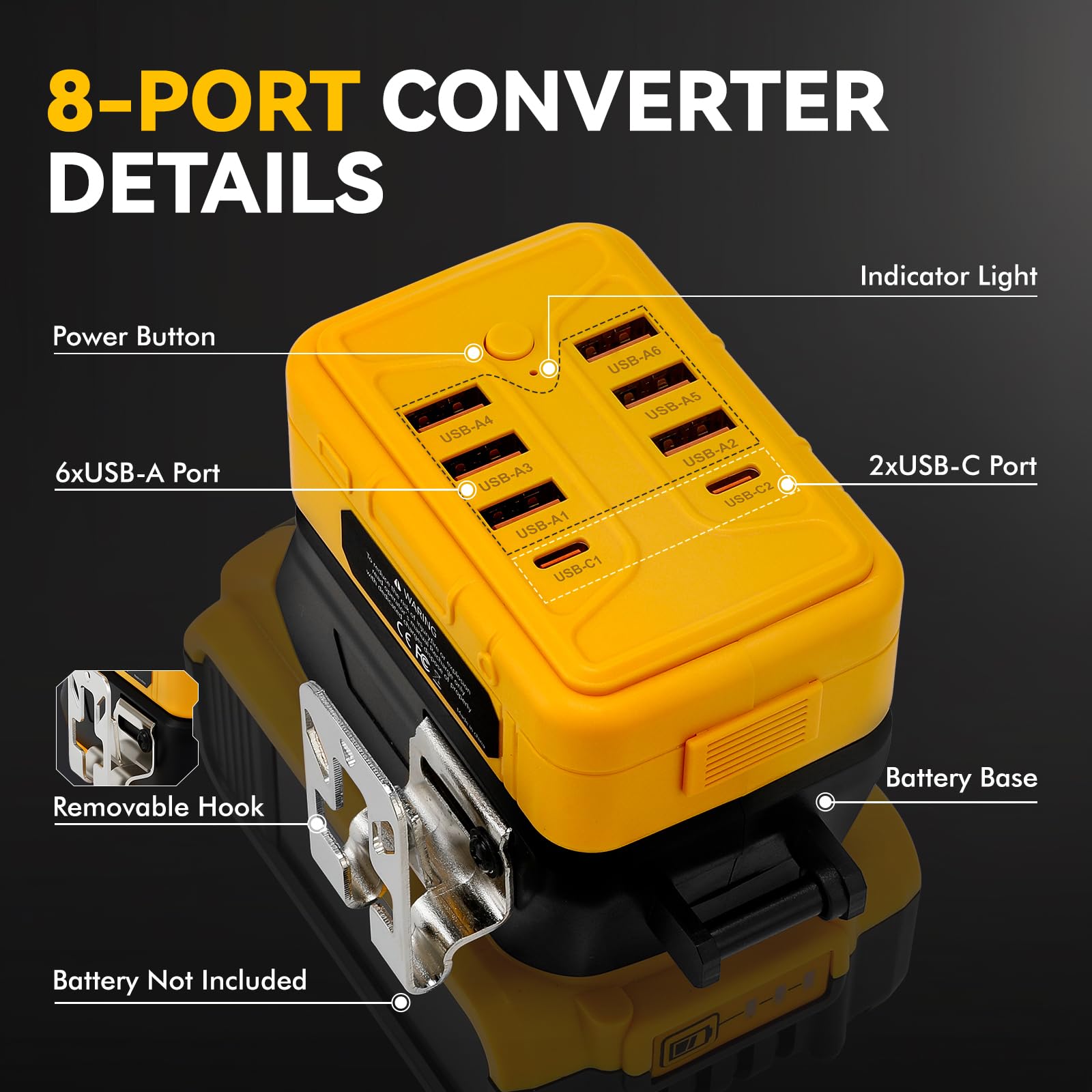 Pinseln eight-port USB charger delivers high-output for multiple devices.