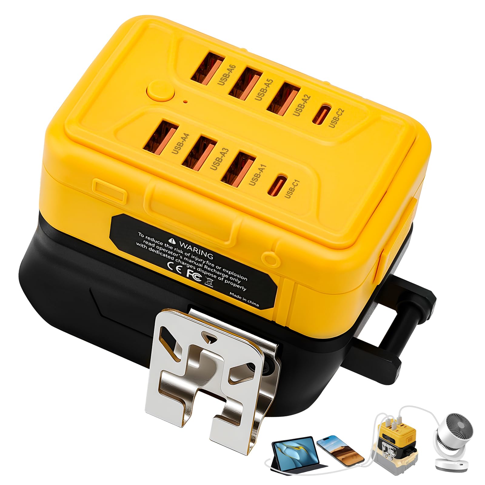 Pinseln Dewalt 20V battery compatibility enables on-site charging.