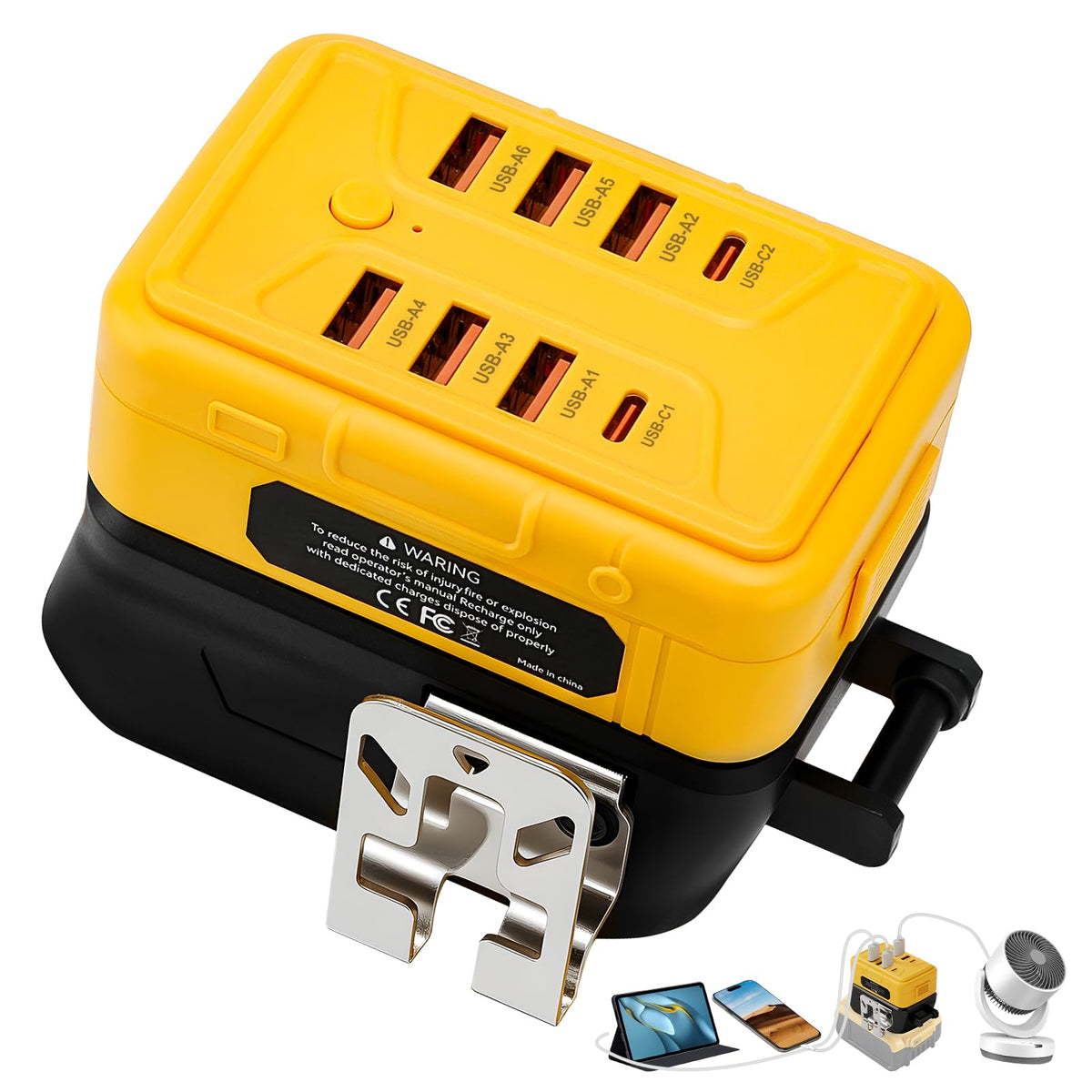Pinseln Dewalt 20V battery compatibility enables on-site charging.