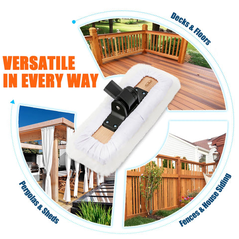 Deck and fence staining with PinStone 10-inch lambswool kit