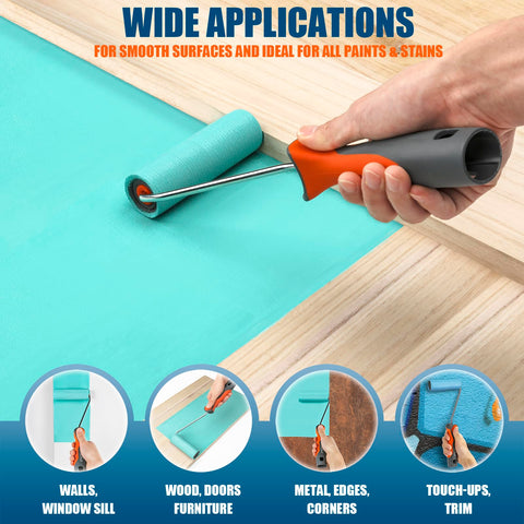 PinStone interior paint rollers versatile for walls, doors, cabinets, and furniture.