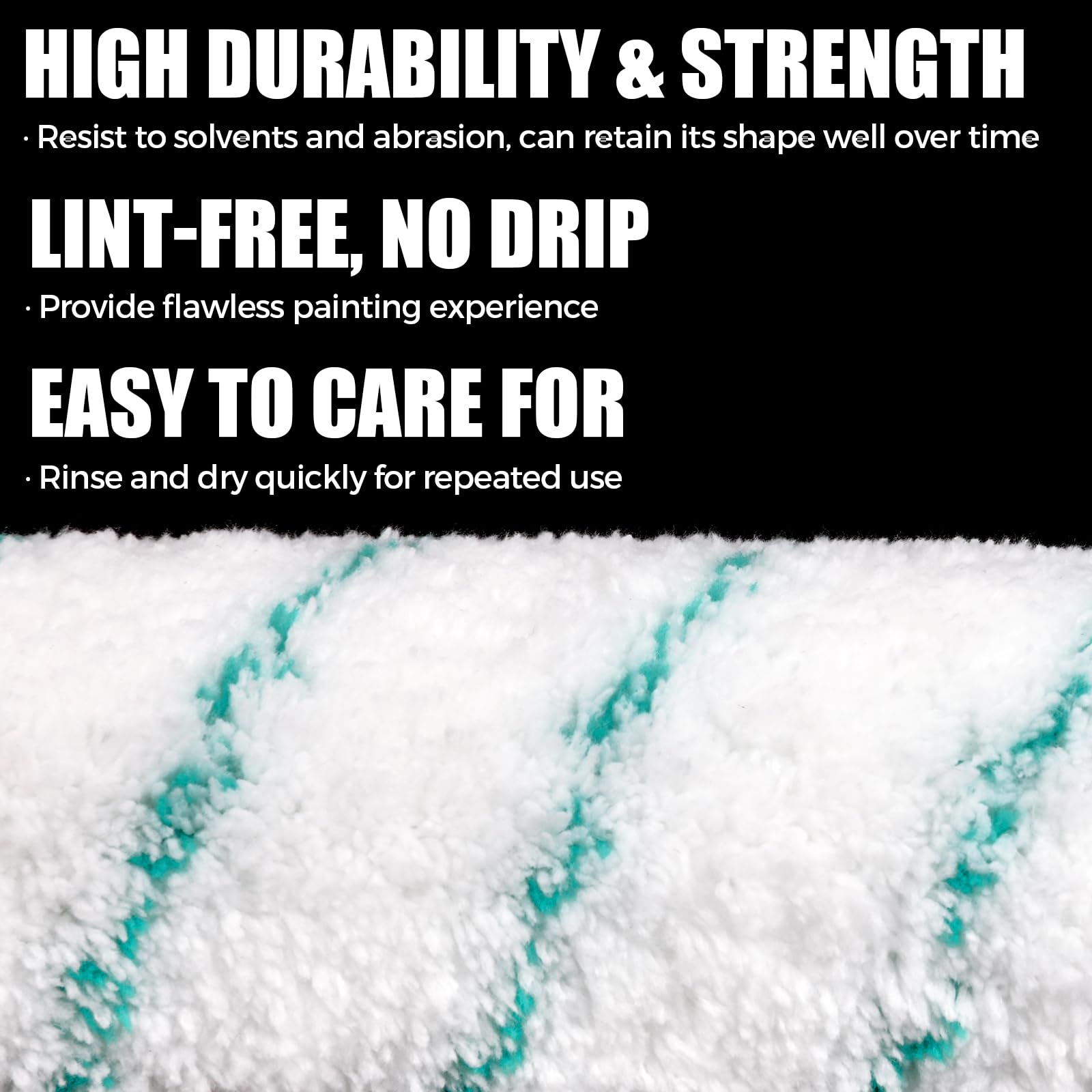 PinStone no-shed microfiber roller core for tidy painting