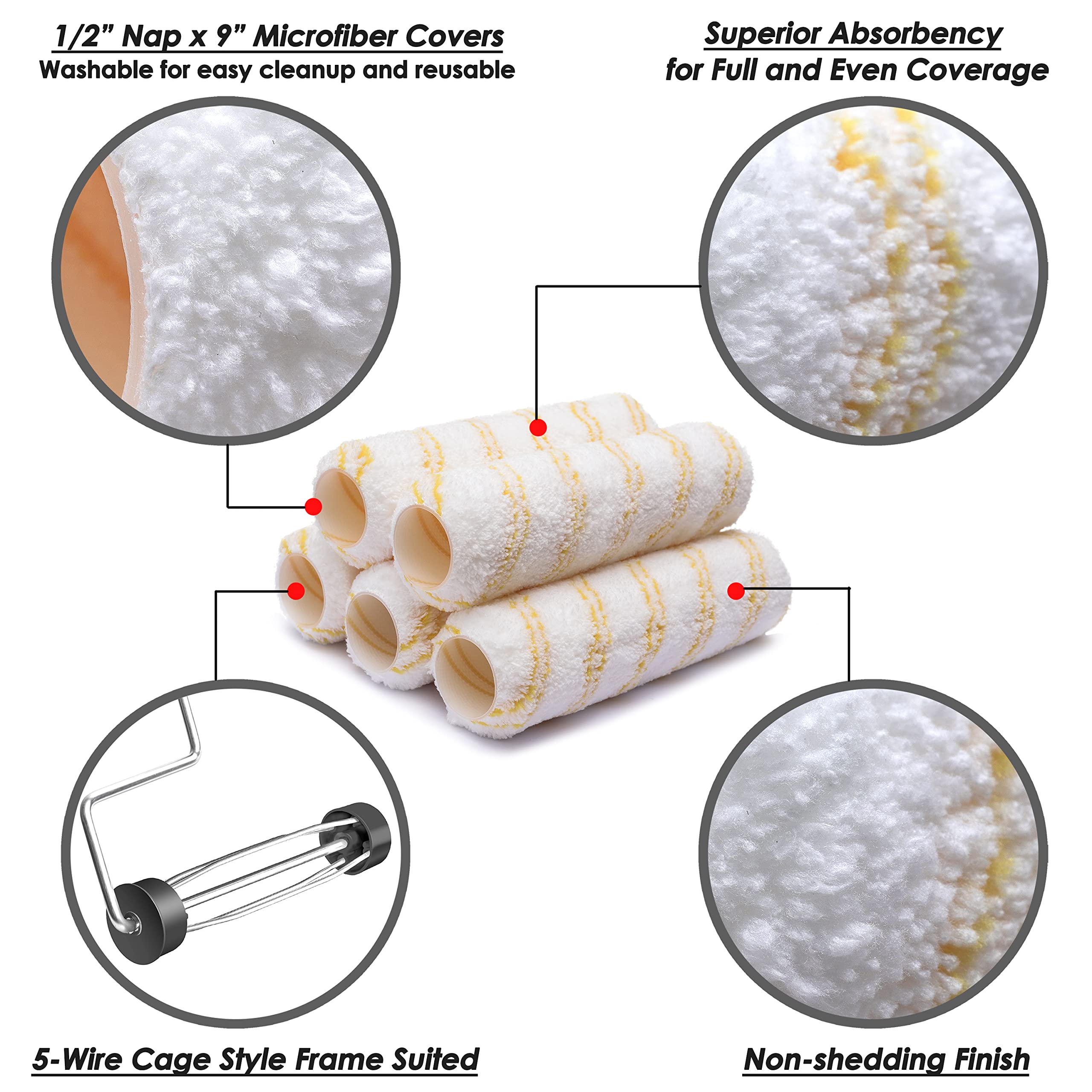 PinStone five microfiber roller refills enable quick color switching