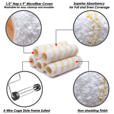 PinStone five microfiber roller refills enable quick color switching