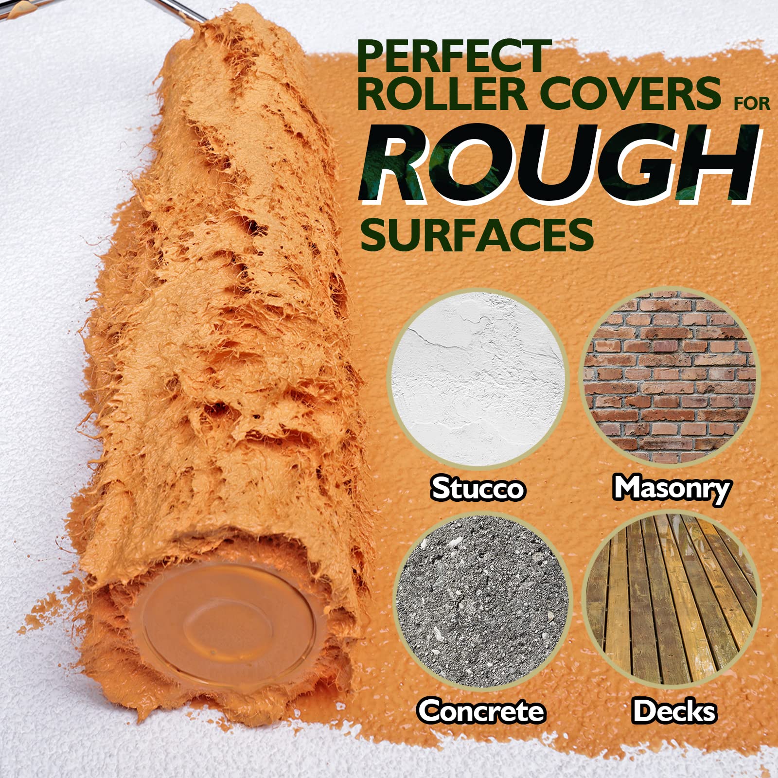 PinStone rough-surface roller creates even texture on stucco.