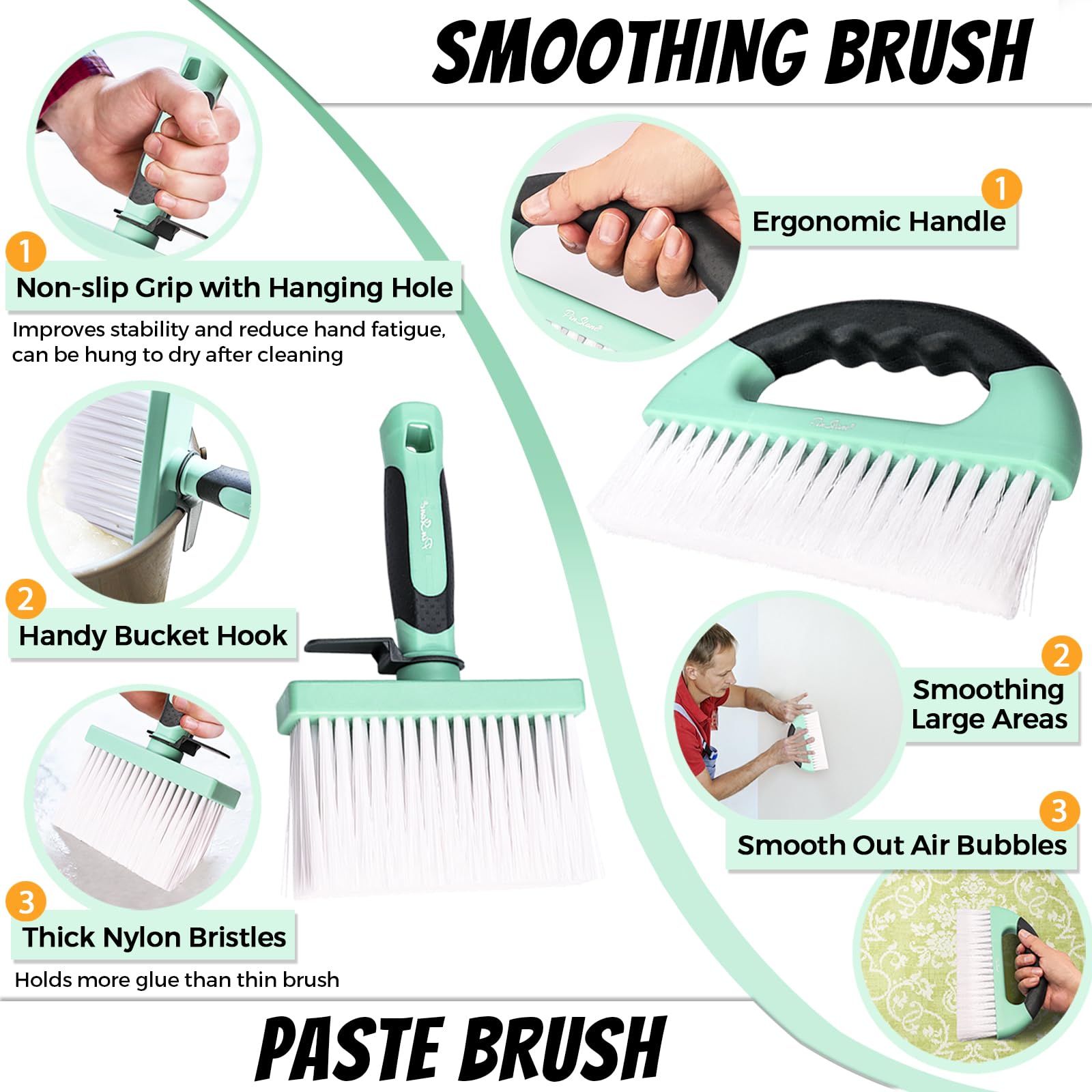 PinStone 5 inch paste brush delivers quick, even adhesive application.