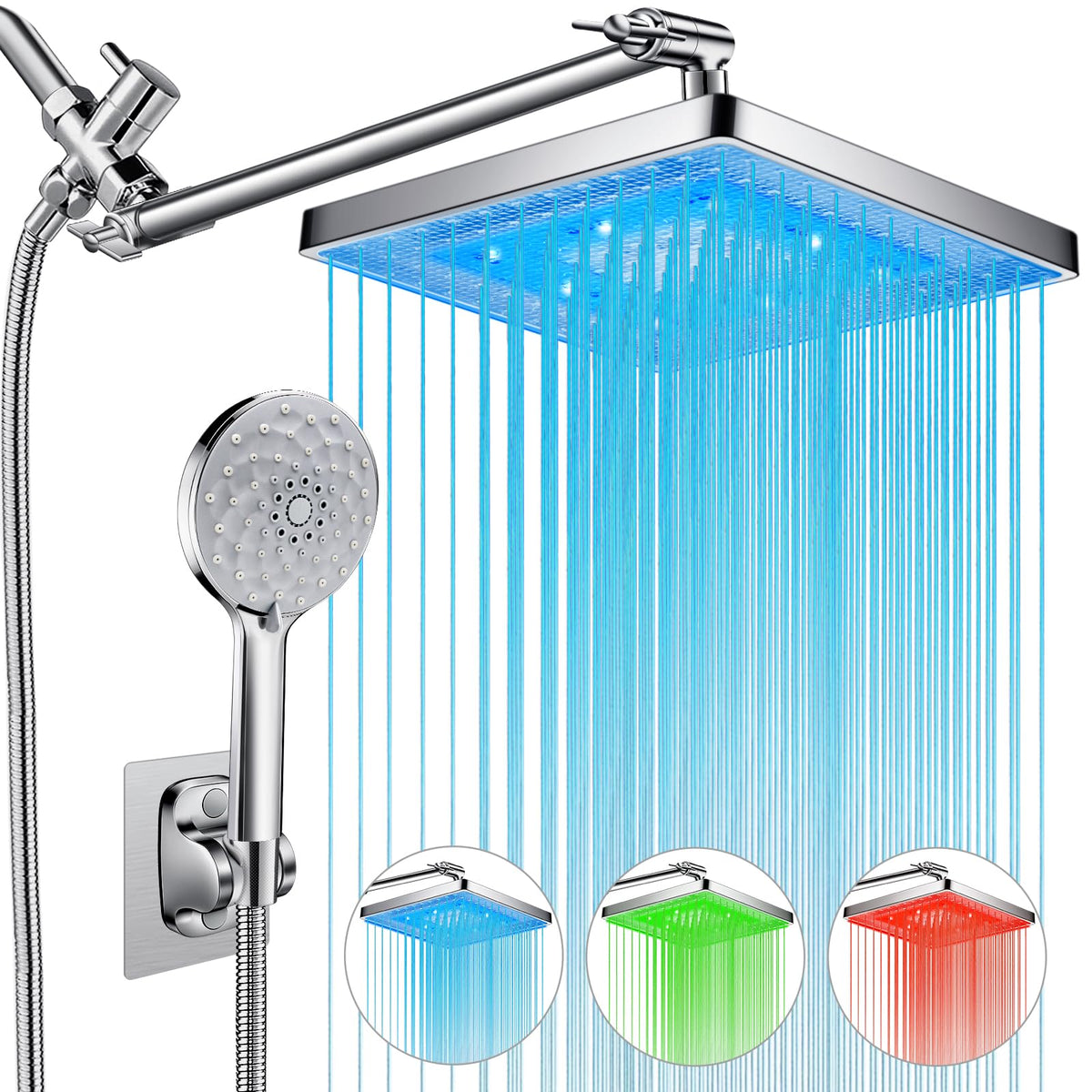 PinWin shower head with 8-inch dual rain design for a luxurious rainfall experience.