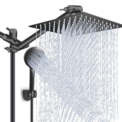 PinWin Shower Head Combo 10-inch rain showerhead delivers full-body coverage for a refreshing rinse