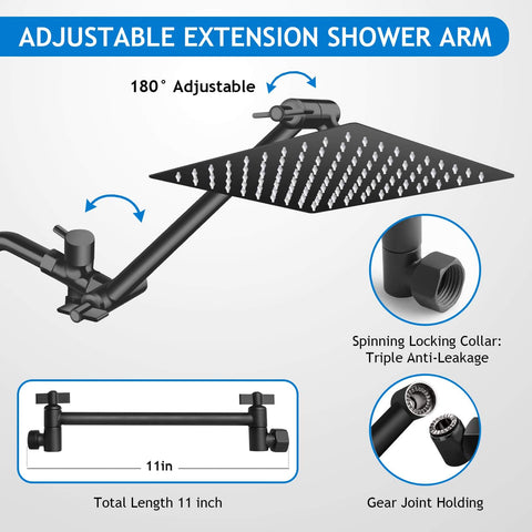 PinWin Shower Head Combo self-cleaning nozzles reduce mineral buildup