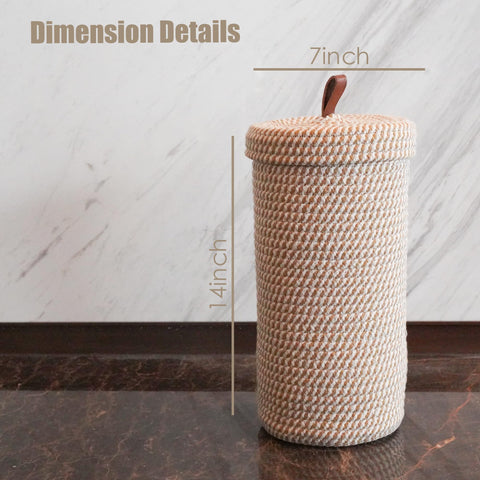 PINXIURY toilet paper basket with lid protects rolls from moisture with a discreet, dust-free design.