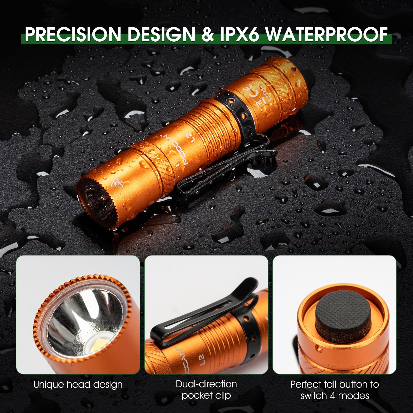PIOOCAN AA-battery compatibility enables flexible power options.