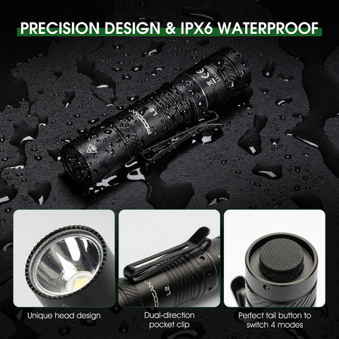 PIOOCAN four-mode flashlight adapts to any scene.